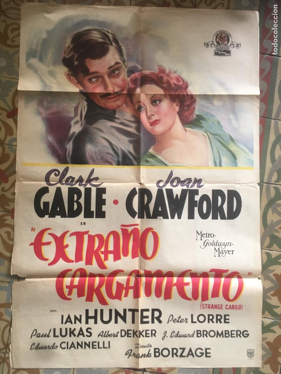 Cine: extra&ntilde;o cargamento strange cargo clark gable joan crawford poster cartel original estreno