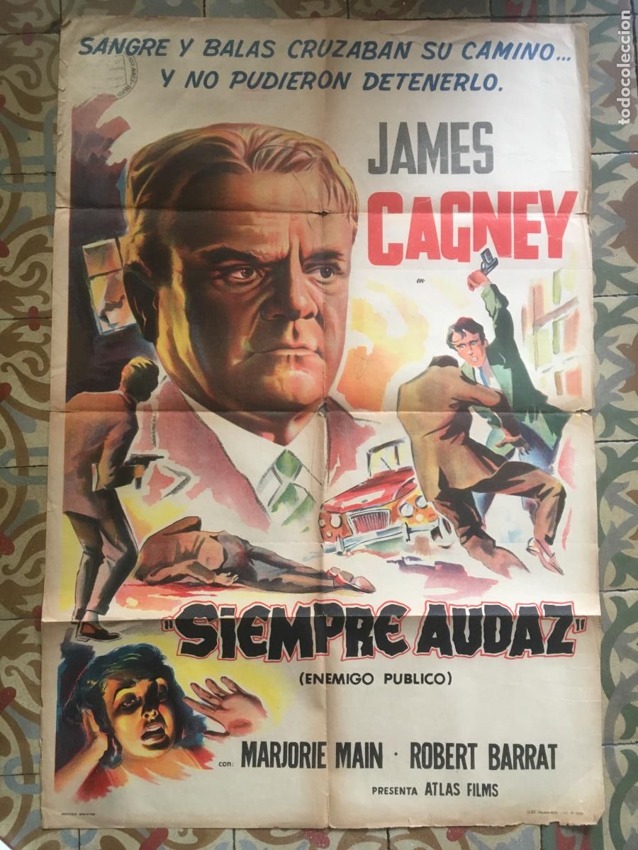 Cine: siempre audaz enemigo publico james cagney poster cartel original estreno