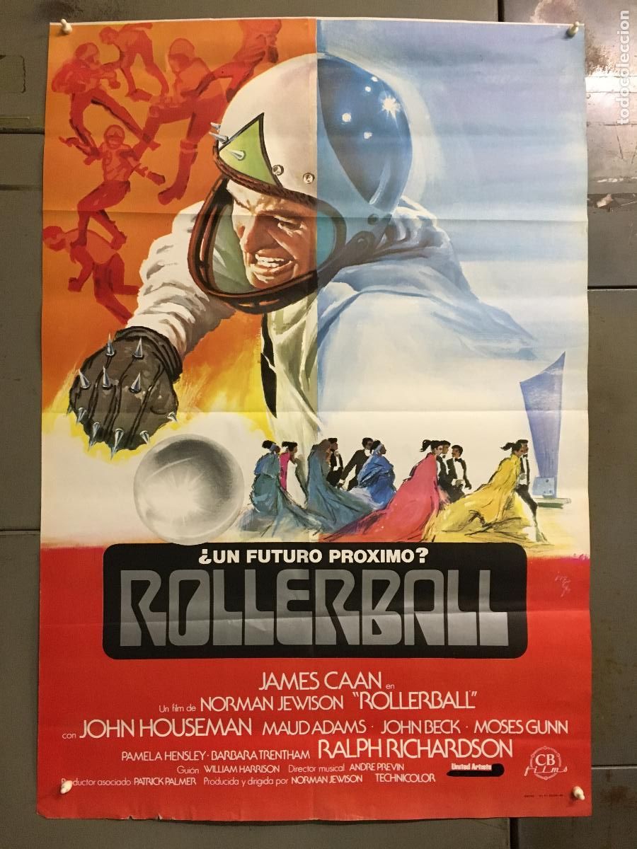 Cine: AEX42 ROLLERBALL JAMES CAAN NORMAN JEWISON SCI-FI POSTER ORIGINAL ESPA&Ntilde;OL 70X100 r-80