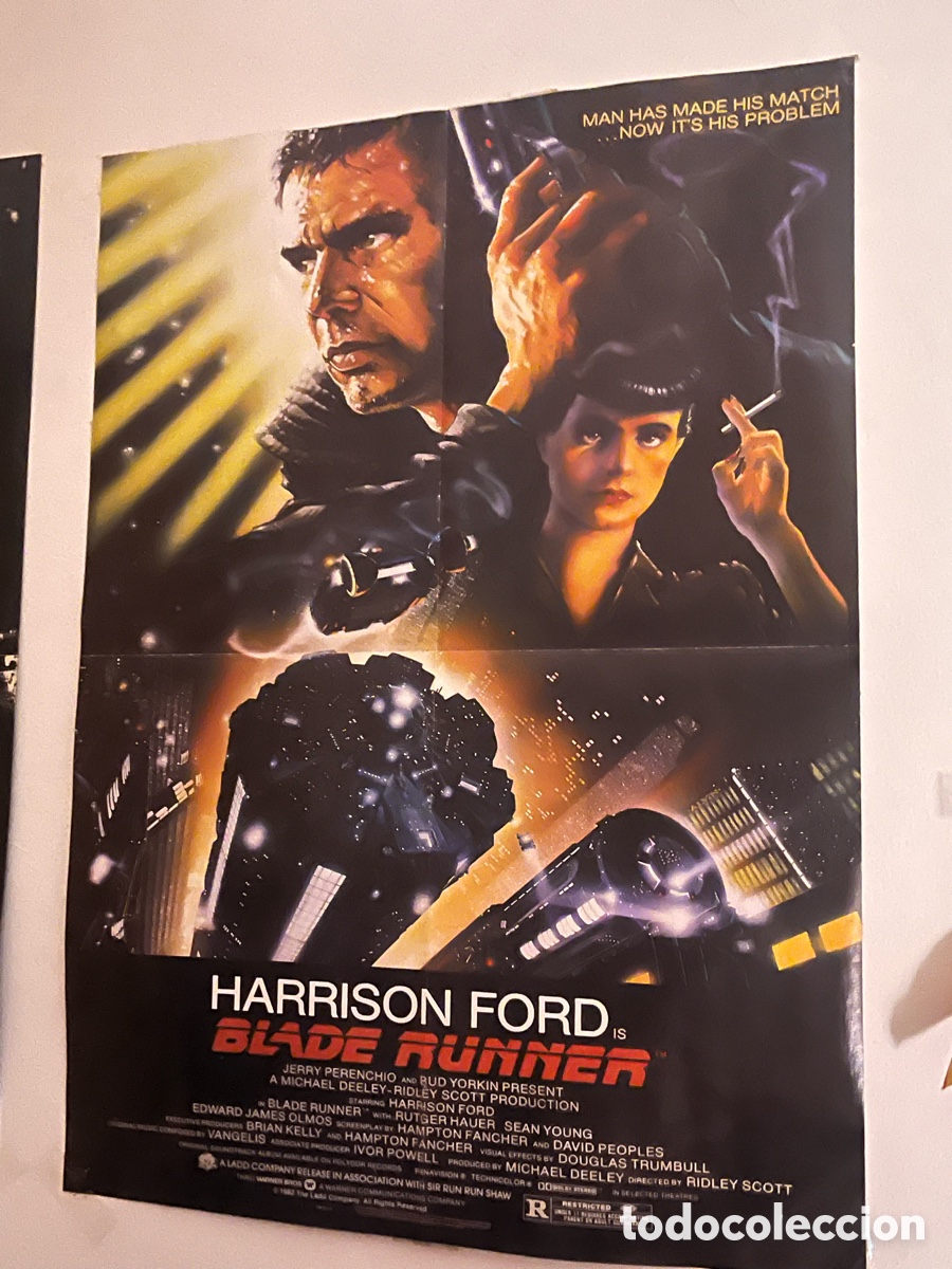 Cine: P&oacute;ster Blade Runner (1982) - Revista Acci&oacute;n - Harrison Ford - 42x56 cm - Vintage