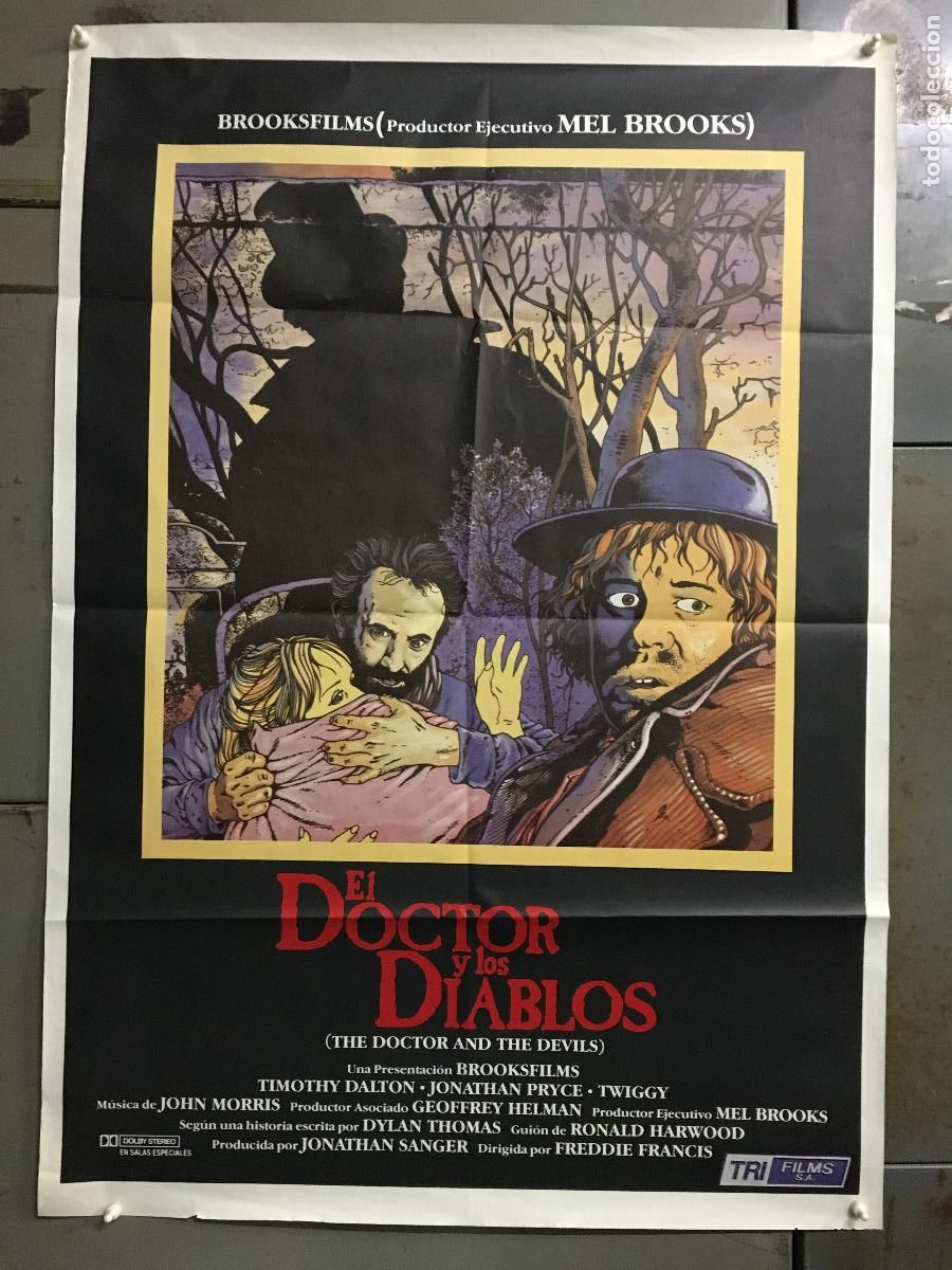Cine: AEO69 EL DOCTOR Y LOS DIABLOS FREDDIE FRANCIS TIMOTHY DALTON POSTER ORIGINAL 70X100 ESTRENO h0