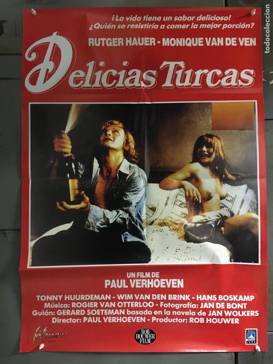 Cine: AEP21 DELICIAS TURCAS RUTGER HAUER PAUL VERHOEVEN POSTER ORIGINAL 70X100 ESPA&Ntilde;OL h2