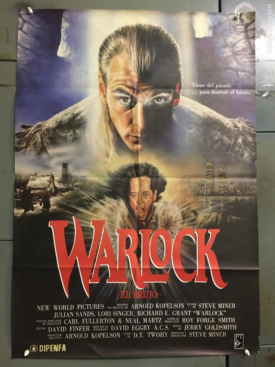 Cine: AEO20 WARLOCK EL BRUJO JULIAN SANDS RICHARD E. GRANT POSTER ORIGINAL 70X100 ESTRENO h3