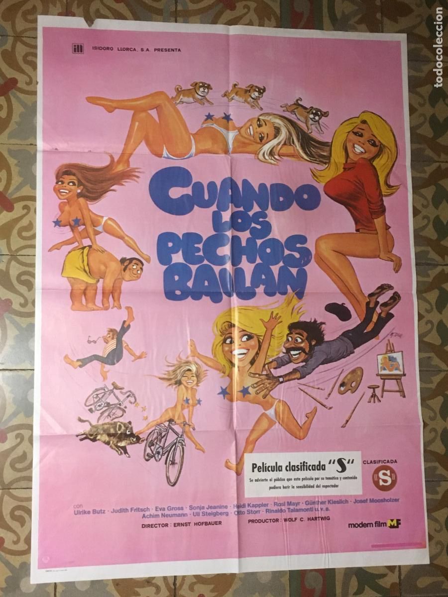 Cine: cuando los pechos bailan ULRIKE BUTZ, JUDITH FRITSCH 1980. poster cartel original estreno