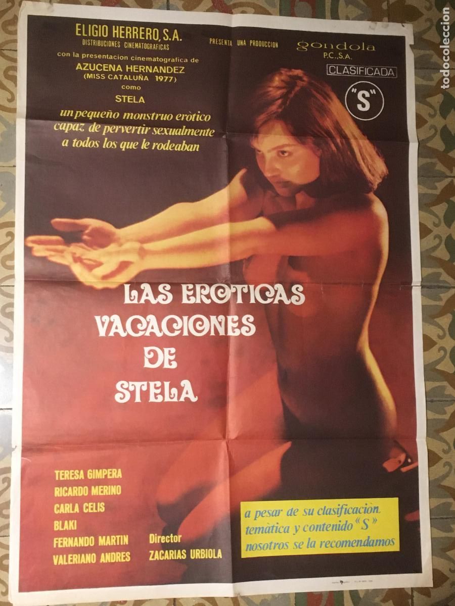 Cine: las eroticas vacaciones de stela terresa gimpera poster cartel original estreno