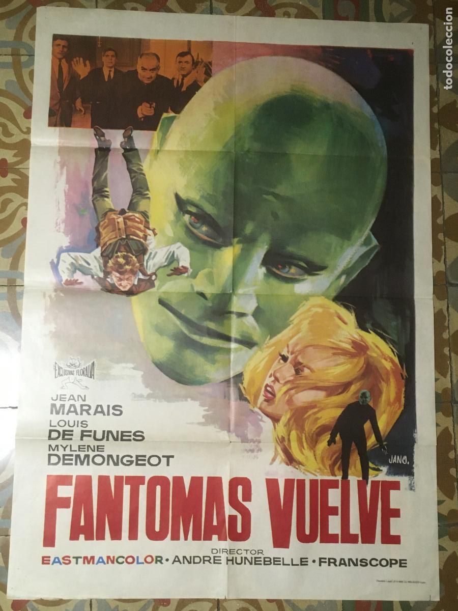 Cine: fantomas vuelve jean marais louis de funes poster cartel original estreno