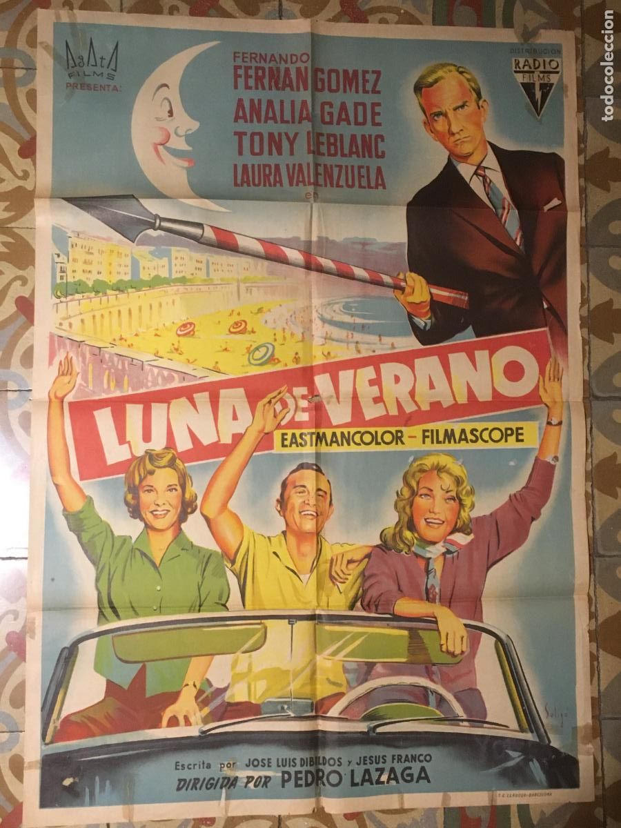 Cine: luna de verano fernando fernan gomez analia gade soligo poster cartel original estreno
