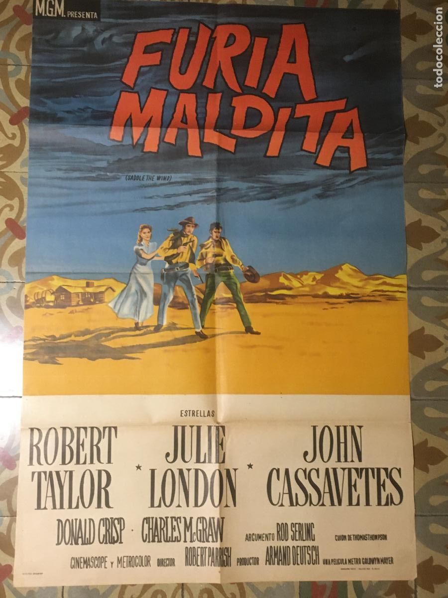 Cine: furia maldita mas rapido que el viento john cassavetes poster cartel original estreno en argentina