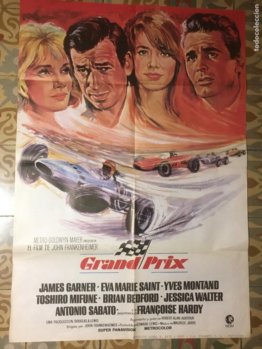 Cine: grand prix yves montand fran&ccedil;oise hardy poster cartel original estreno
