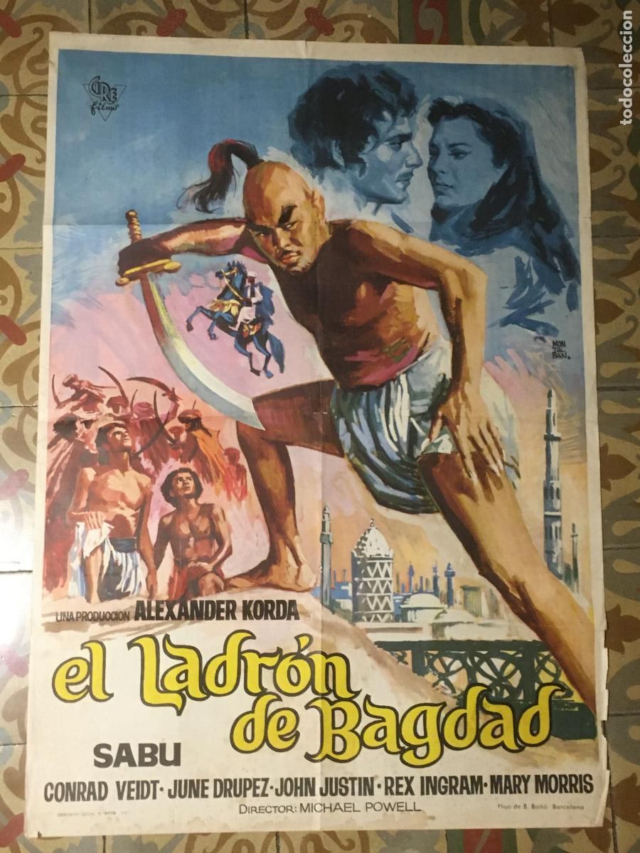 Cine: el ladron de bagdad sabu michael powell poster cartel original