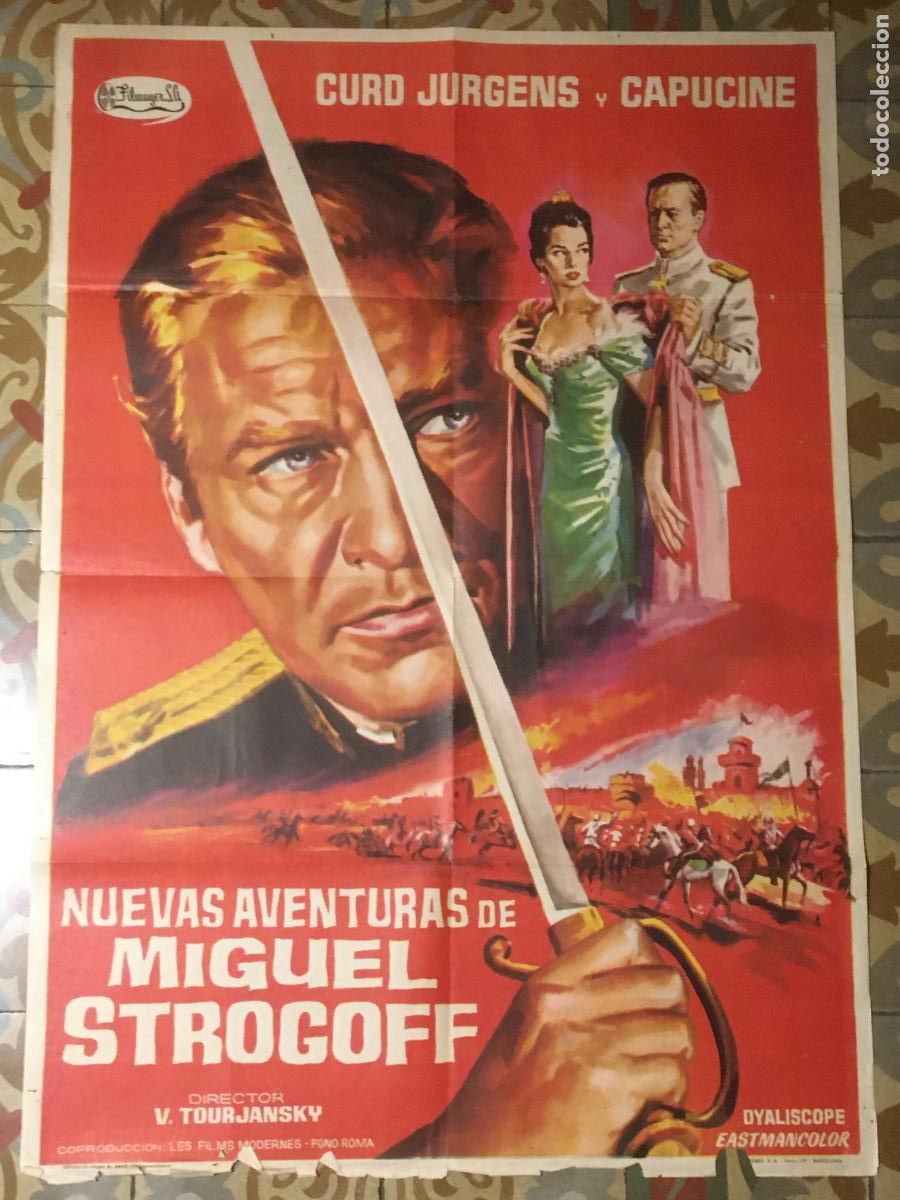 Cine: nuevas aventuras de miguel strogoff poster cartel original 1962