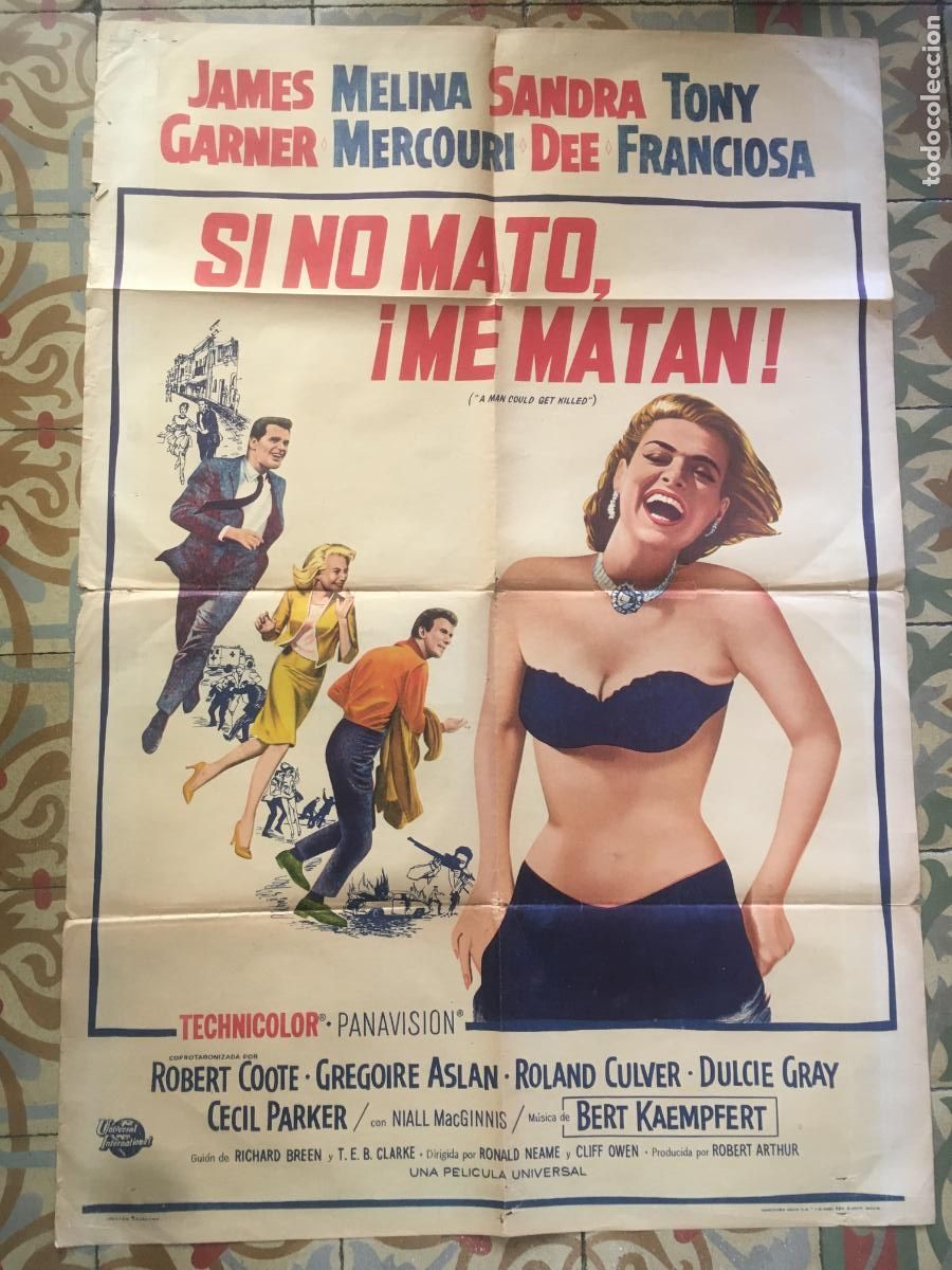 Kino: espias en accion si no me mato me matan melina mercouri poster cartel original argentino