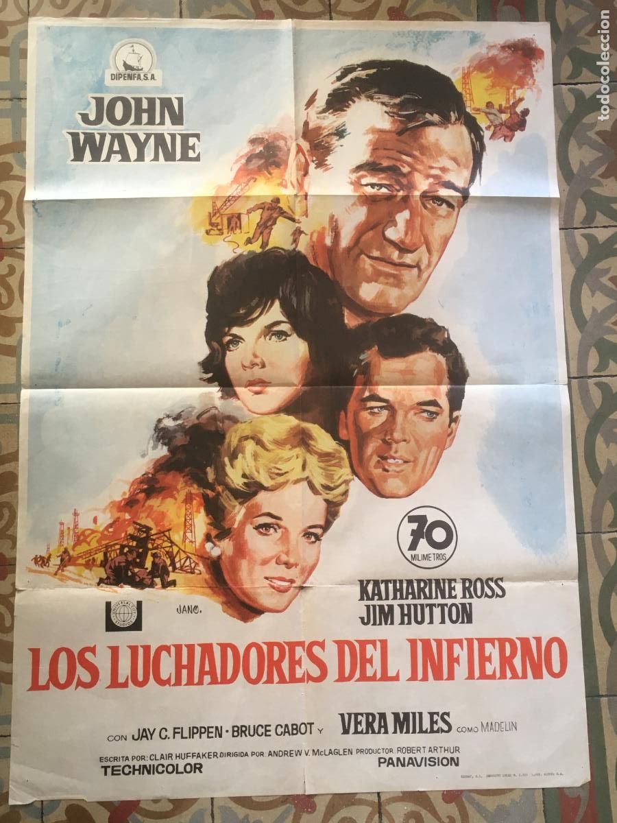 Kino: los luchadores del infierno john wayne katharine ross poster cartel original estreno 1969