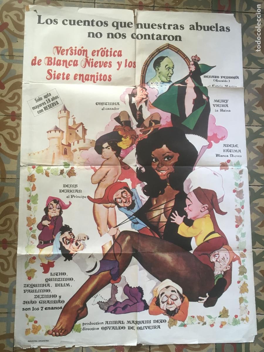 Kino: blancanueves siete enanitos erotica poster cartel original estreno argentino
