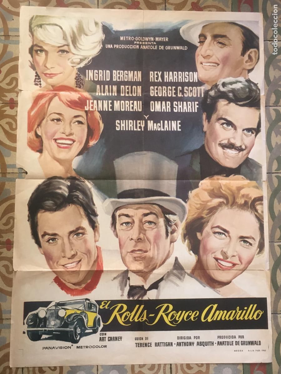 Kino: el rolls royce amarillo alain delon jeanne moreau poster cartel original estreno 1965