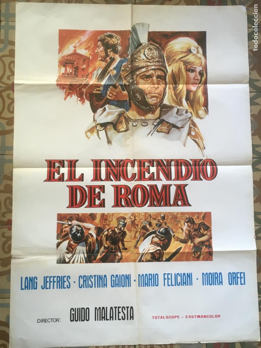 Cine: el incendio de roma peplum poster cartel original estreno