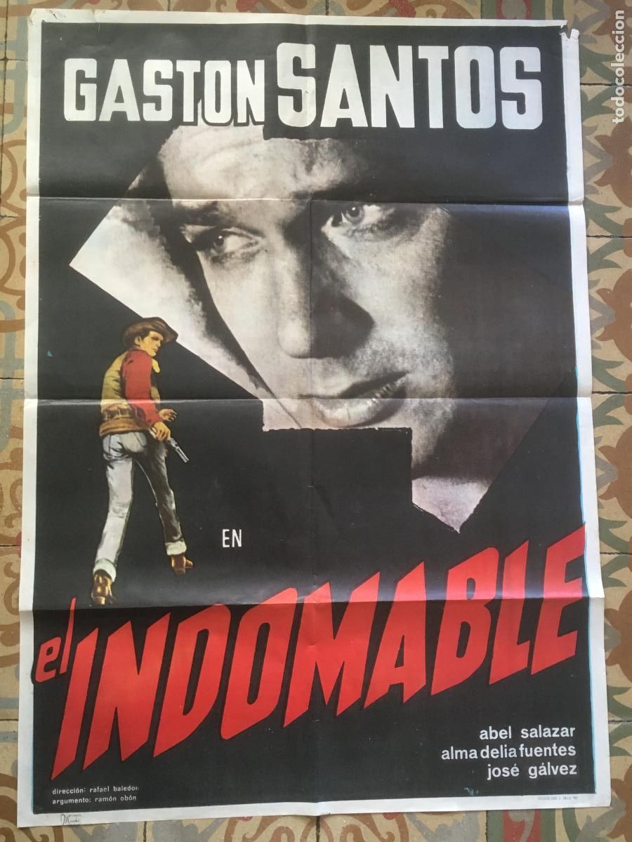Cine: el indomable gaston santos poster cartel original estreno