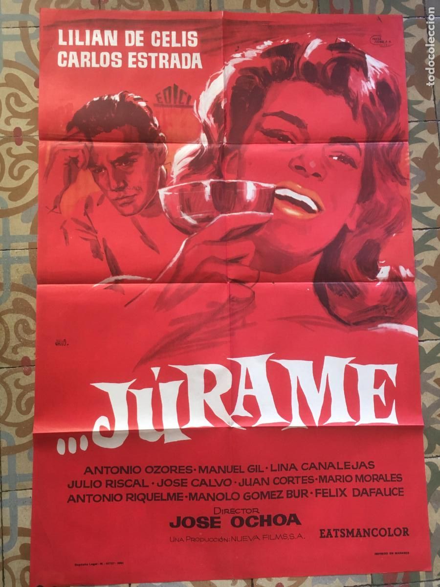 Cine: jurame lilian de celis carlos estrada poster cartel original estreno