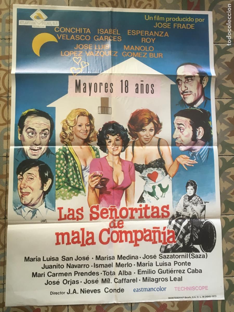 Cine: las se&ntilde;oritas de la mala compa&ntilde;ia poster cartel original estreno