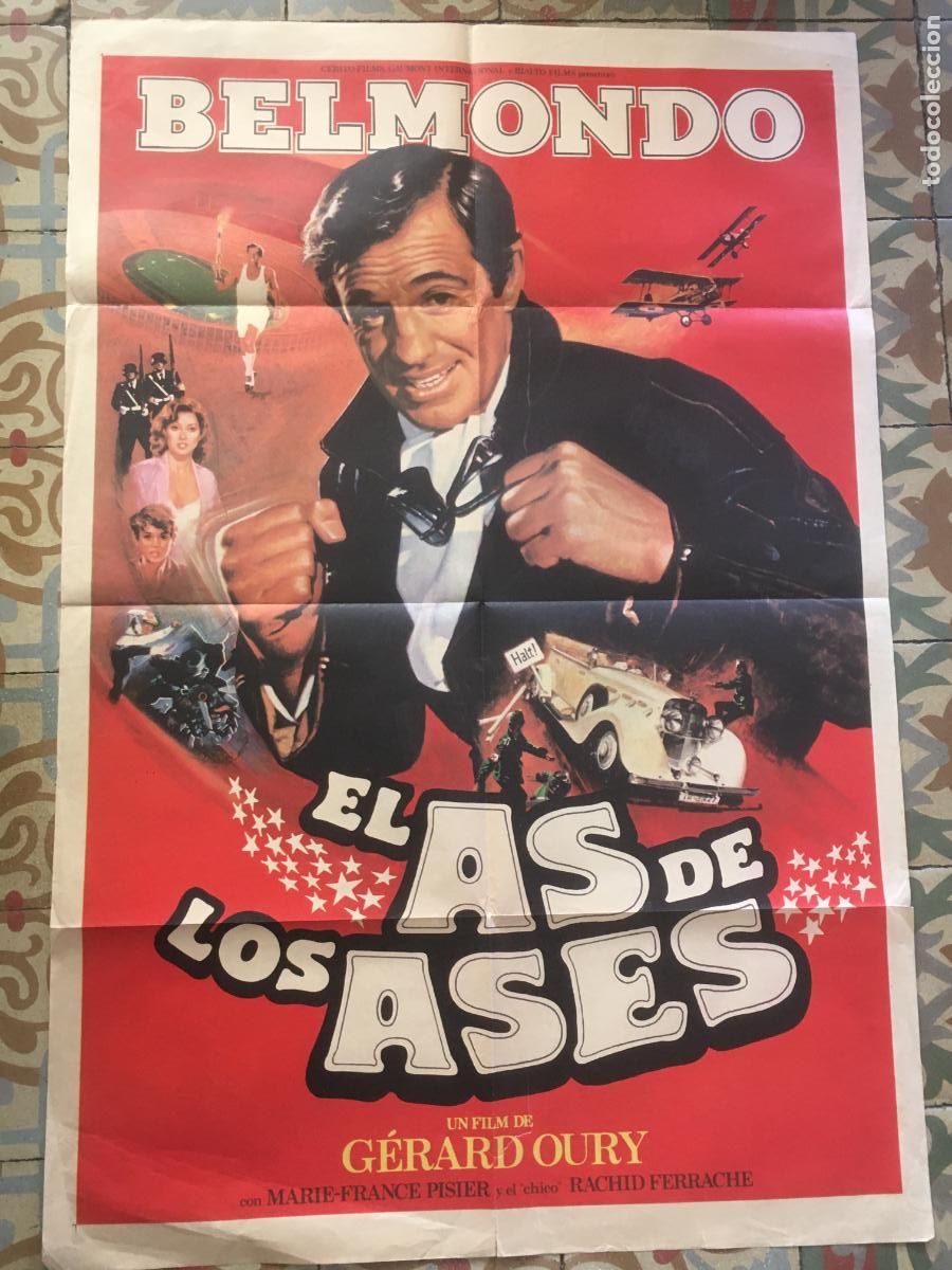 Cine: el as de de ases belmondo poster cartel original estreno