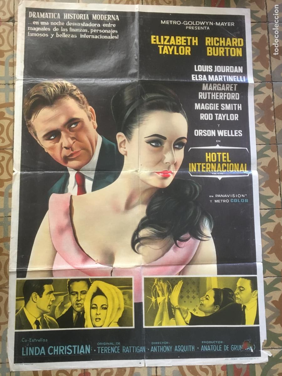 Cine: hotel internacional elizabeth taylor richard burton poster cartel original estreno
