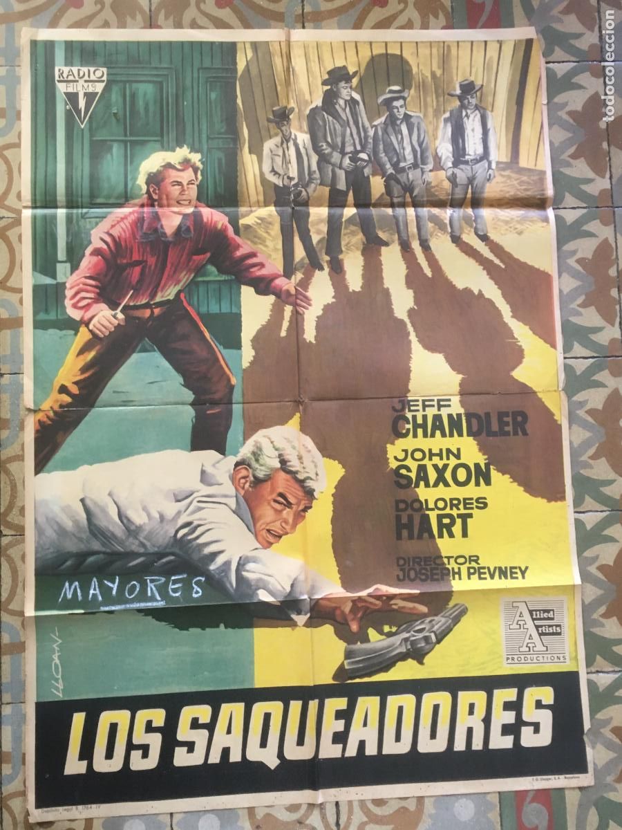 Cine: los saqueadores jeff chandler john saxon poster cartel original estreno