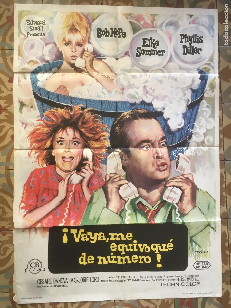 Cine: vaya me equivoque de numero bon hope elke sommer poster cartel original estreno