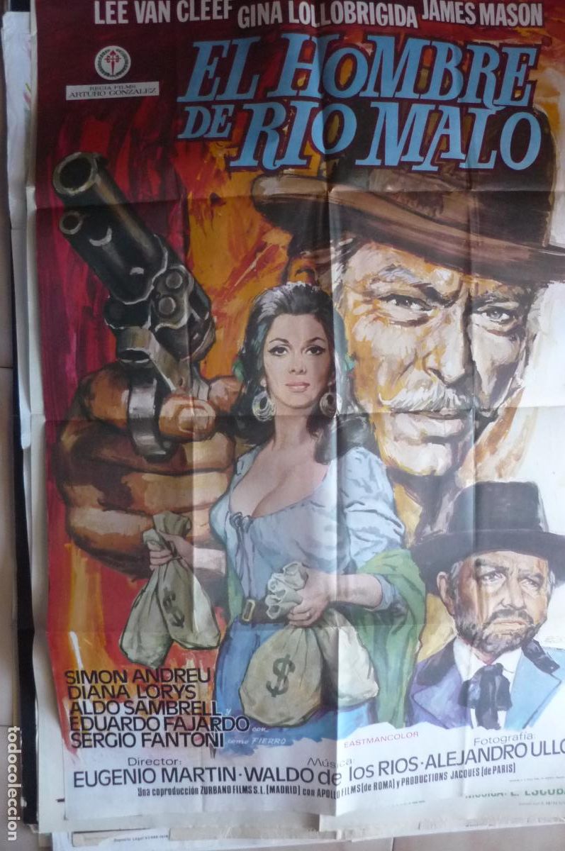 Cine: cartel cine 1 x 7o el hombre de rio malo lee van cleef