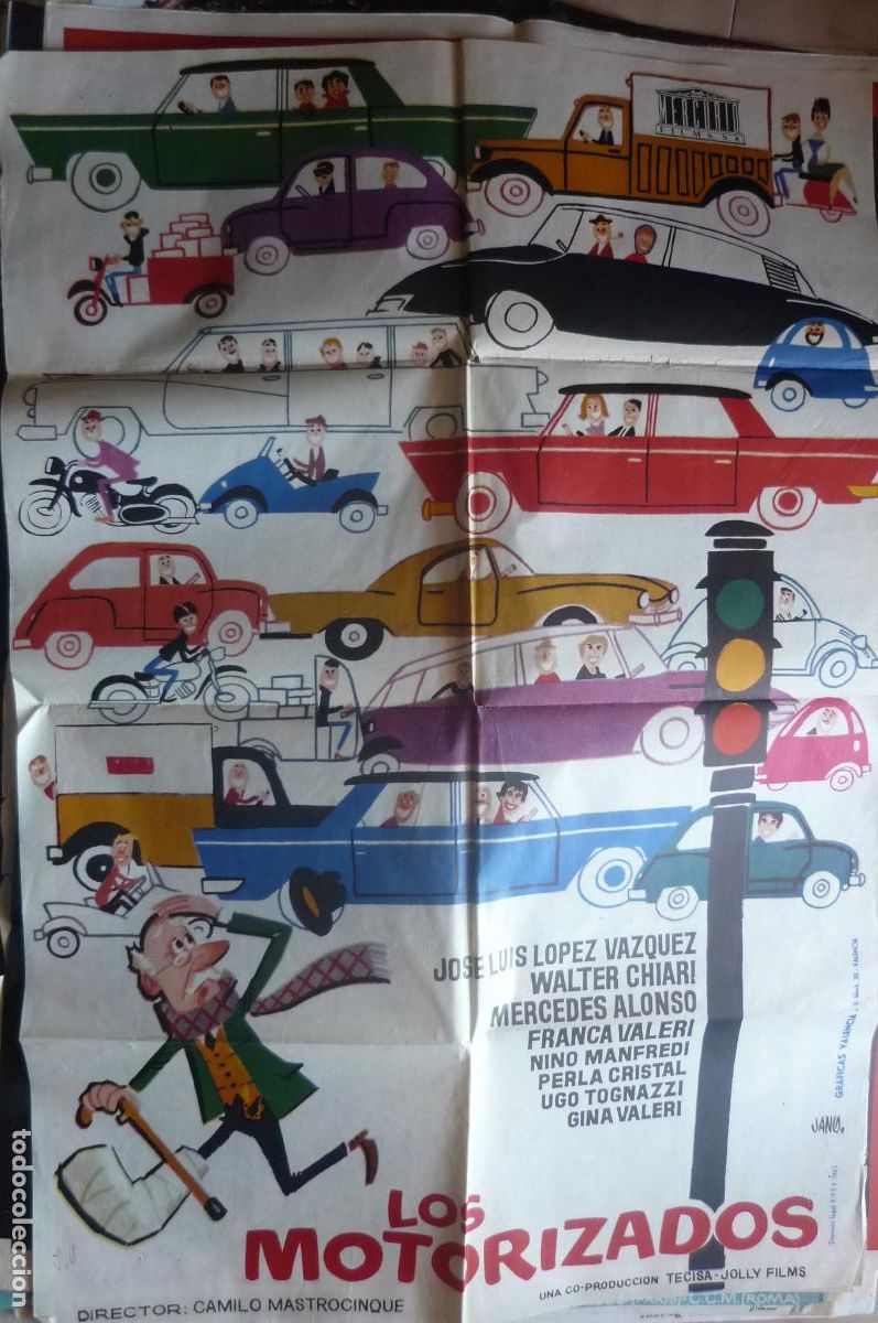 Cine: cartel cine 1 x 7o los motorizados - josel lopez vazquez