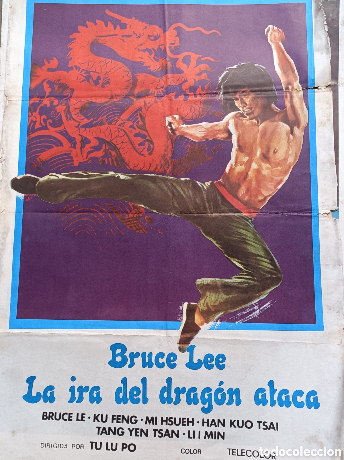 Cine: Cartel de cine. Bruce Lee. La ira del drag&oacute;n ataca