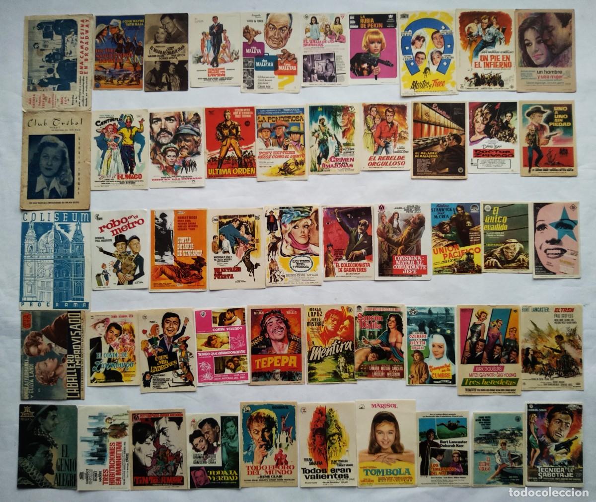 Cine: 50 PROGRAMAS VARIADOS, LOTE N&ordm; 252. (4 CON EL DORSO IMPRESO).