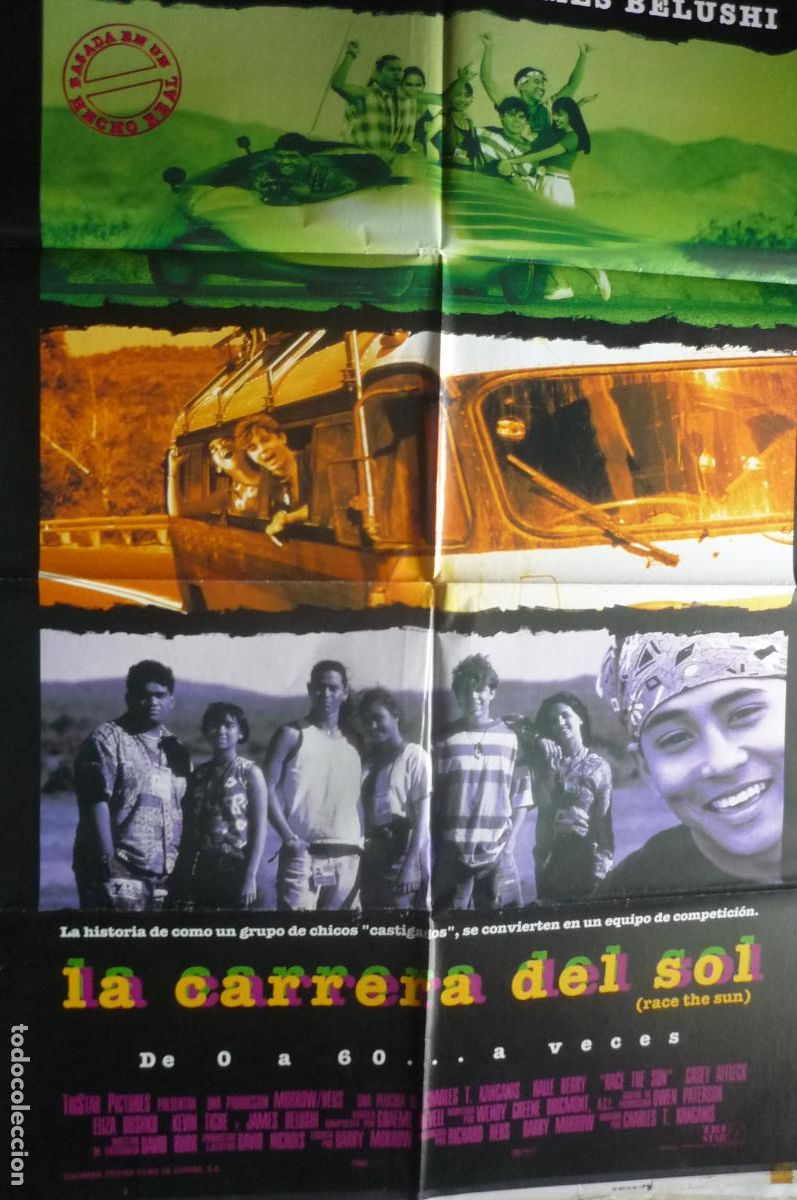 Cine: poster la carrera del sol,.james belushi--