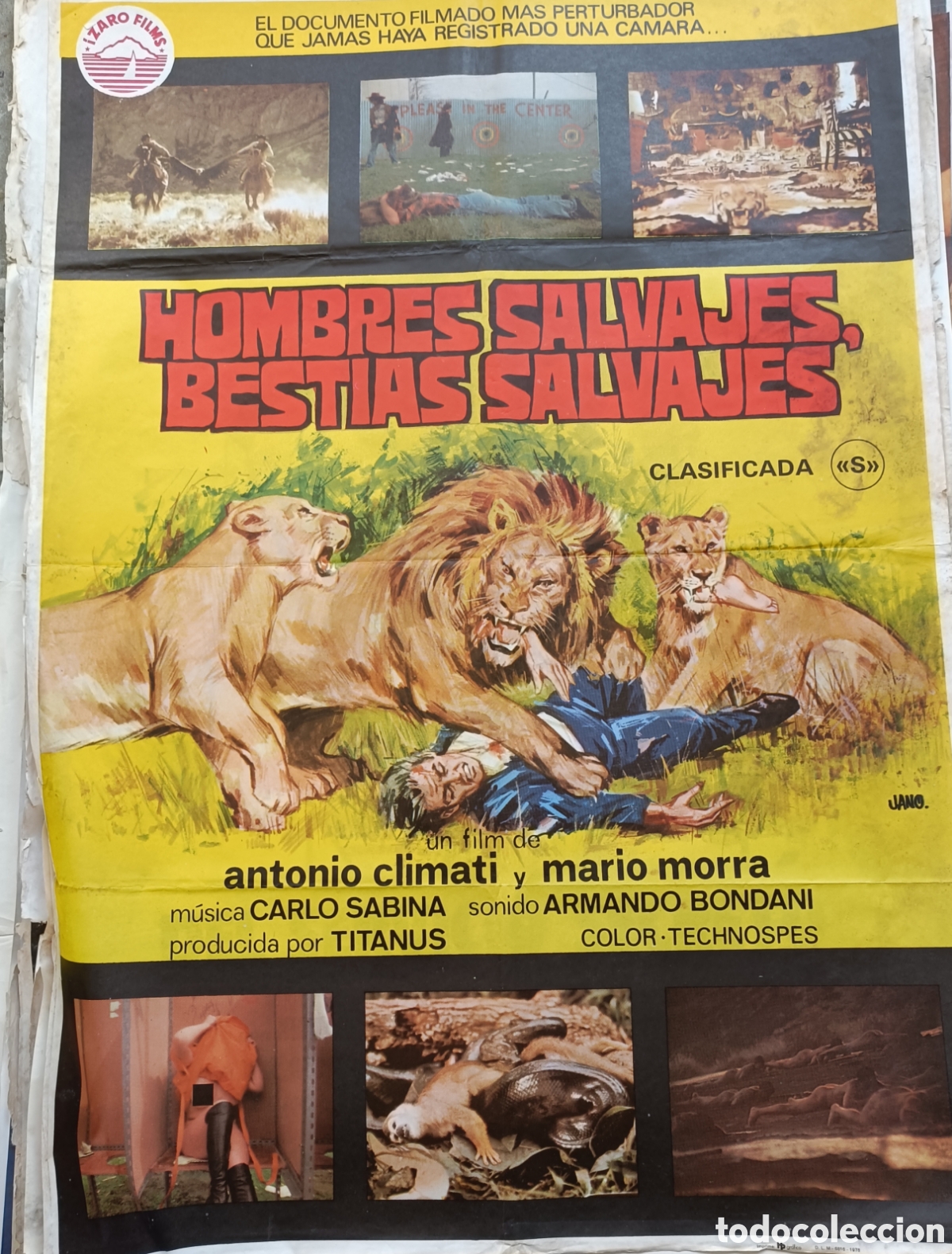 Cine: Cartel de cine. Hombres salvajes, bestias salvajes
