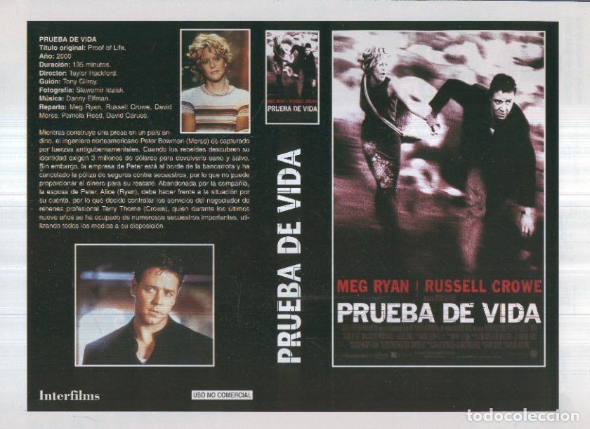 Cinema: Caratula cine 30x22 cm: Prueba de vida - Varios