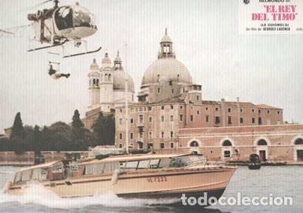 Cinema: Caratula de cine: EL REY DEL TIMO / Le guignolo, (numerado 03 en trasera) - Georges Lautner