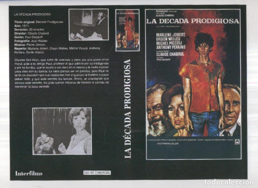 Cinema: Caratula cine 30x22 cm: La decada prodigiosa - Varios