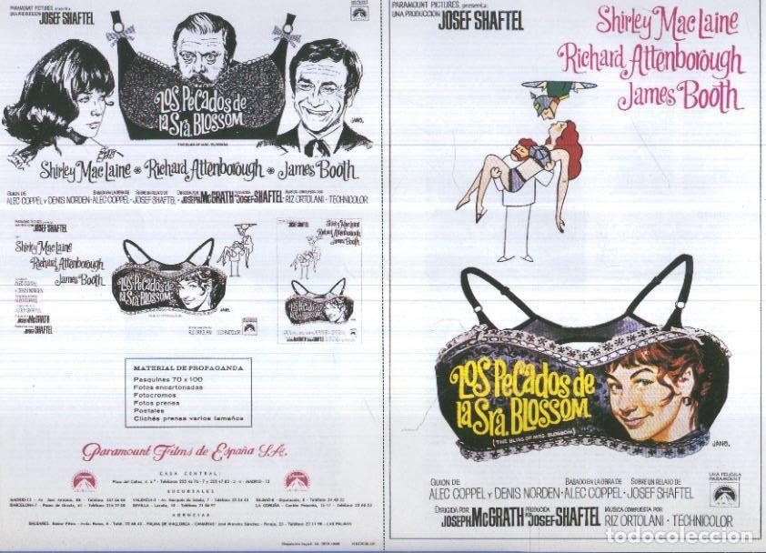 Cinema: Caratula cine 30x22 cm: Los pecados de la Sra Blossom - Varios