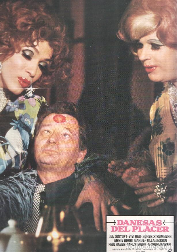Cinema: Caratula de cine: DANESAS DEL PLACER / Hopla pa Sengekanten , (numerado 07 en trasera) - JOHN HILBAR