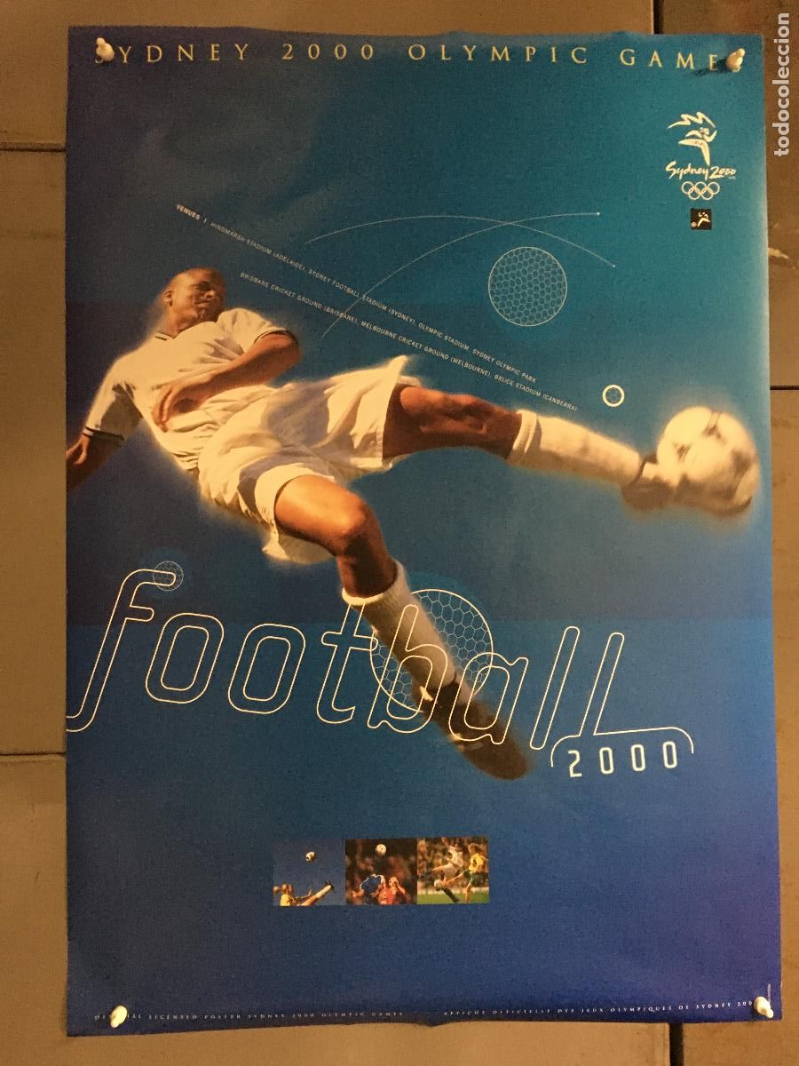 Cine: R0221 FUTBOL JUEGOS OLIMPICOS SYDNEY 2000 POSTER ORIGINAL 60X84