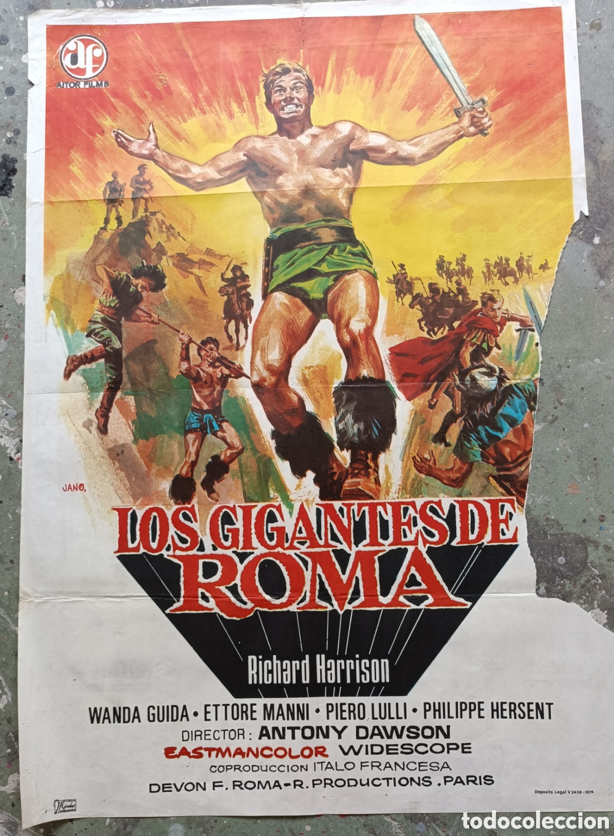 Cine: Cartel de cine. Los gigantes de Roma. Richard Harrison