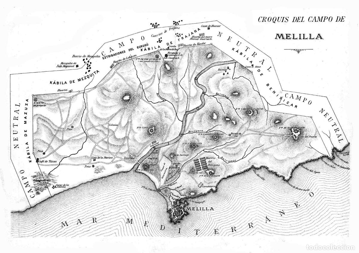 Cin&eacute;ma: Poster DIN 4 numero 0361: Melilla: Croquis del Campo de Melilla