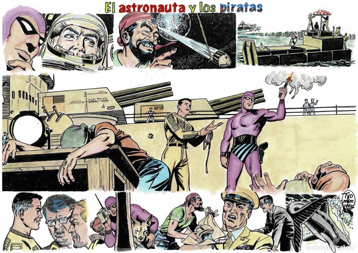 Kino: Poster DIN 4 numero 0096 serie El Hombre Enmascarado (The Phantom) modelo 21: El astronauta y los pi