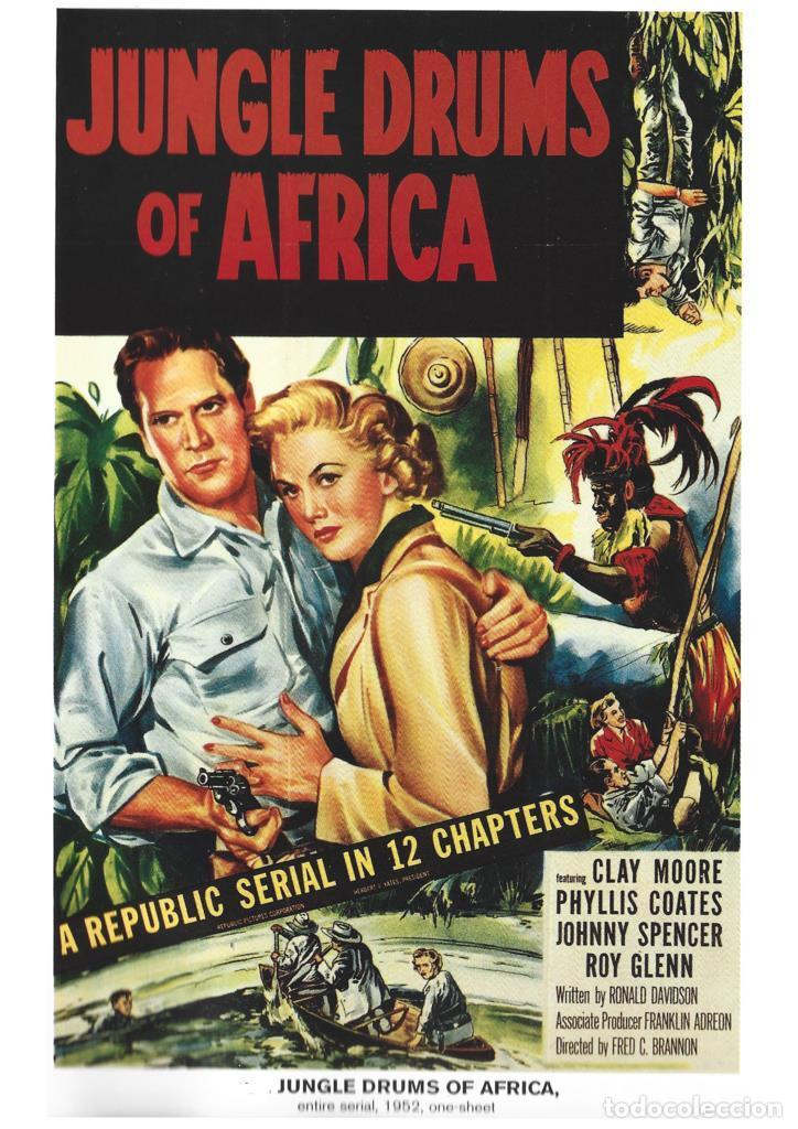 Cinema: Poster DIN 4 numero 1015: Jungle Drums of Africa, entire serial, 1952: Clay Moore