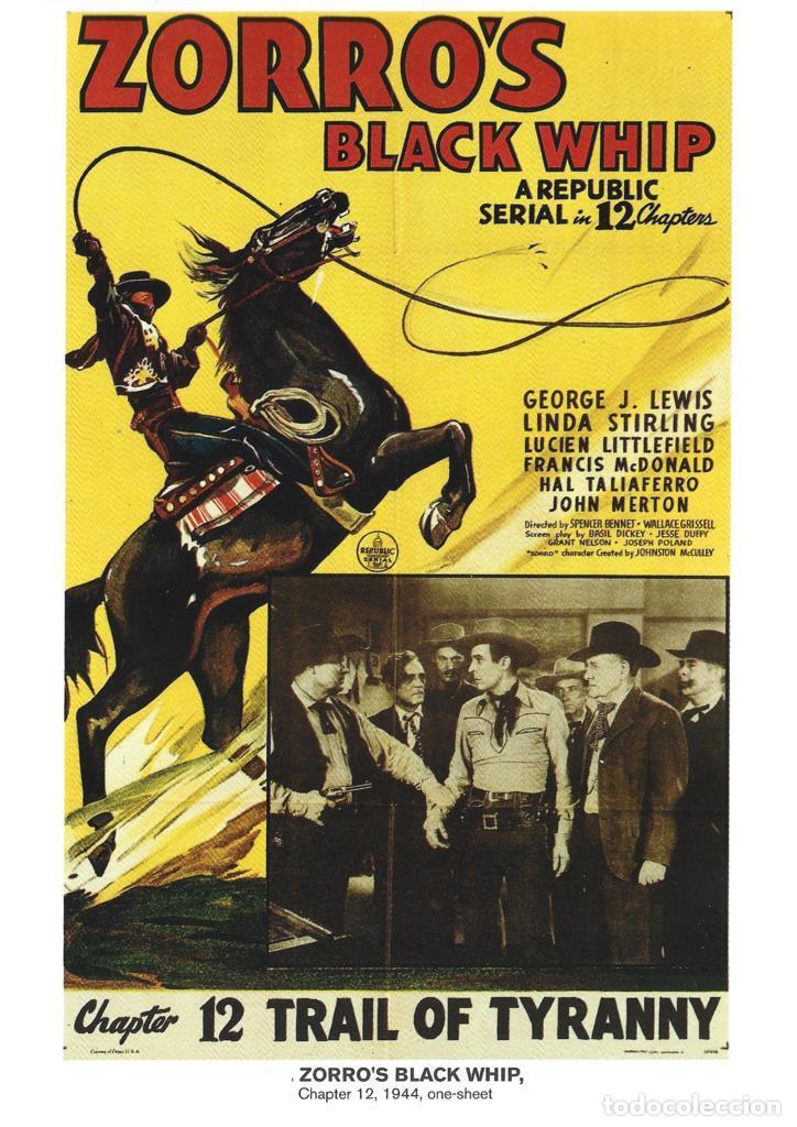 Cinema: Poster DIN 4 numero 1049: Zorro's Black Whip, chapter 12, 1944: Trail of Tyranny: George J.Lewis