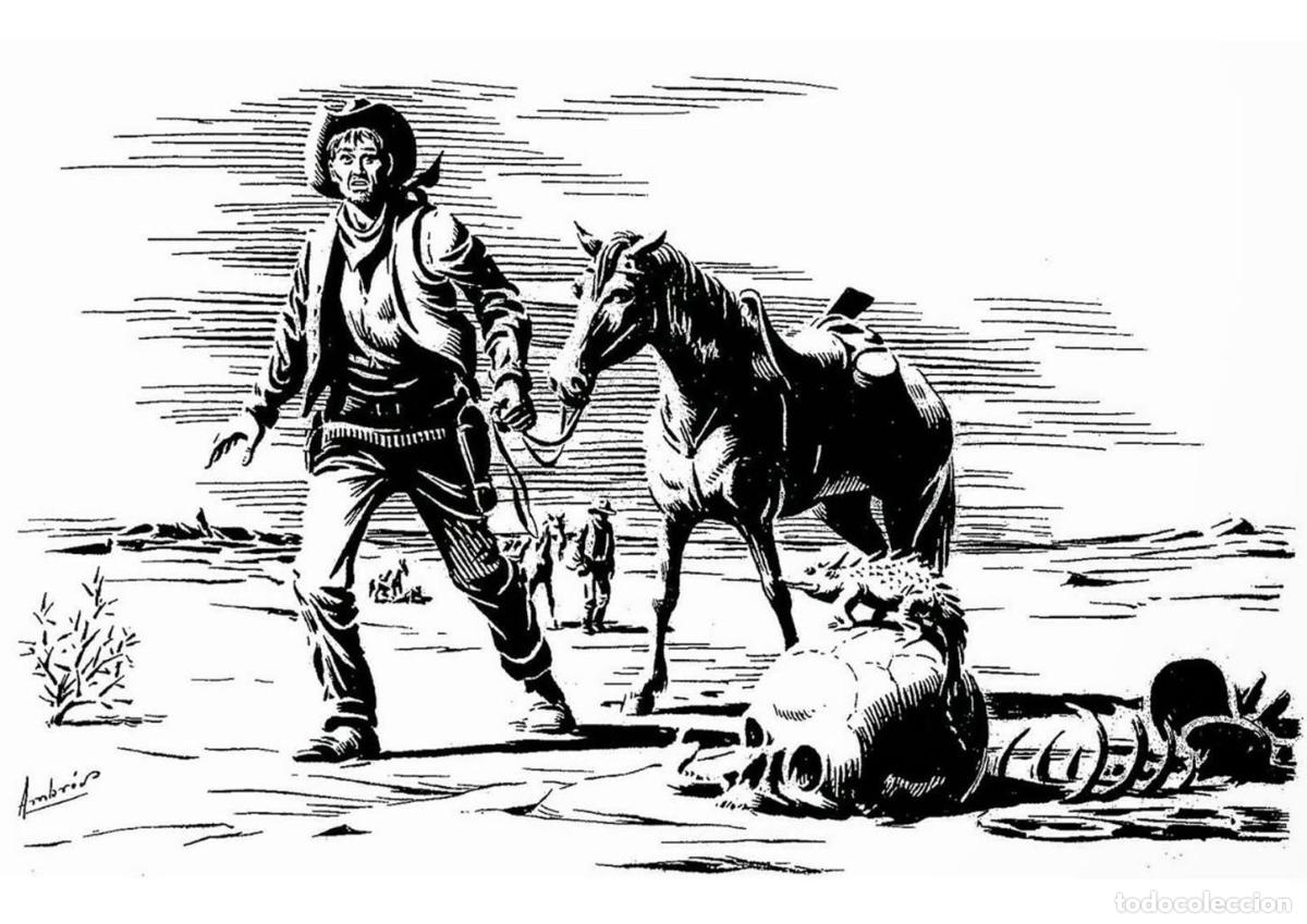 Cin&eacute;ma: Poster DIN 4 numero 1189: AMBROS: Ilustracion escena del Oeste