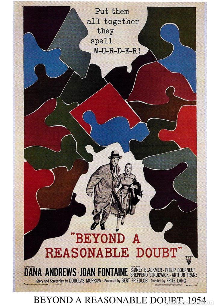 Cinema: Poster DIN 4 numero 1225: Beyond a Reasonable Doubt, 1954: Dana Andrews, Joan Fontaine