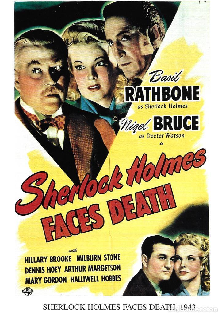 Cin&eacute;ma: Poster DIN 4 numero 1247: Sherlock Holmes faces death, 1943, Basil Rathbone, Nigel Bruce