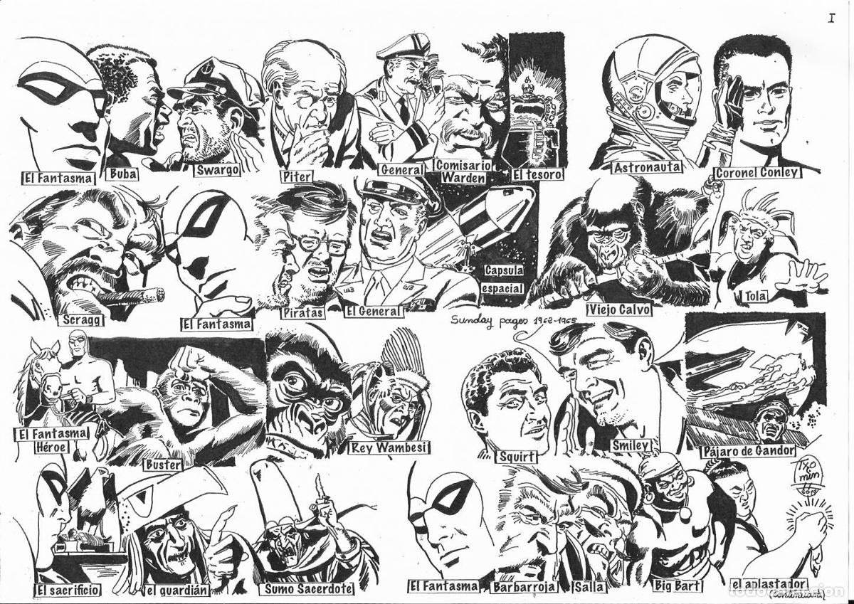 Cinema: Poster DIN 4 numero 1313: The Phantom: serie El Hombre Enmascarado: personajes sunday pages 1962-19