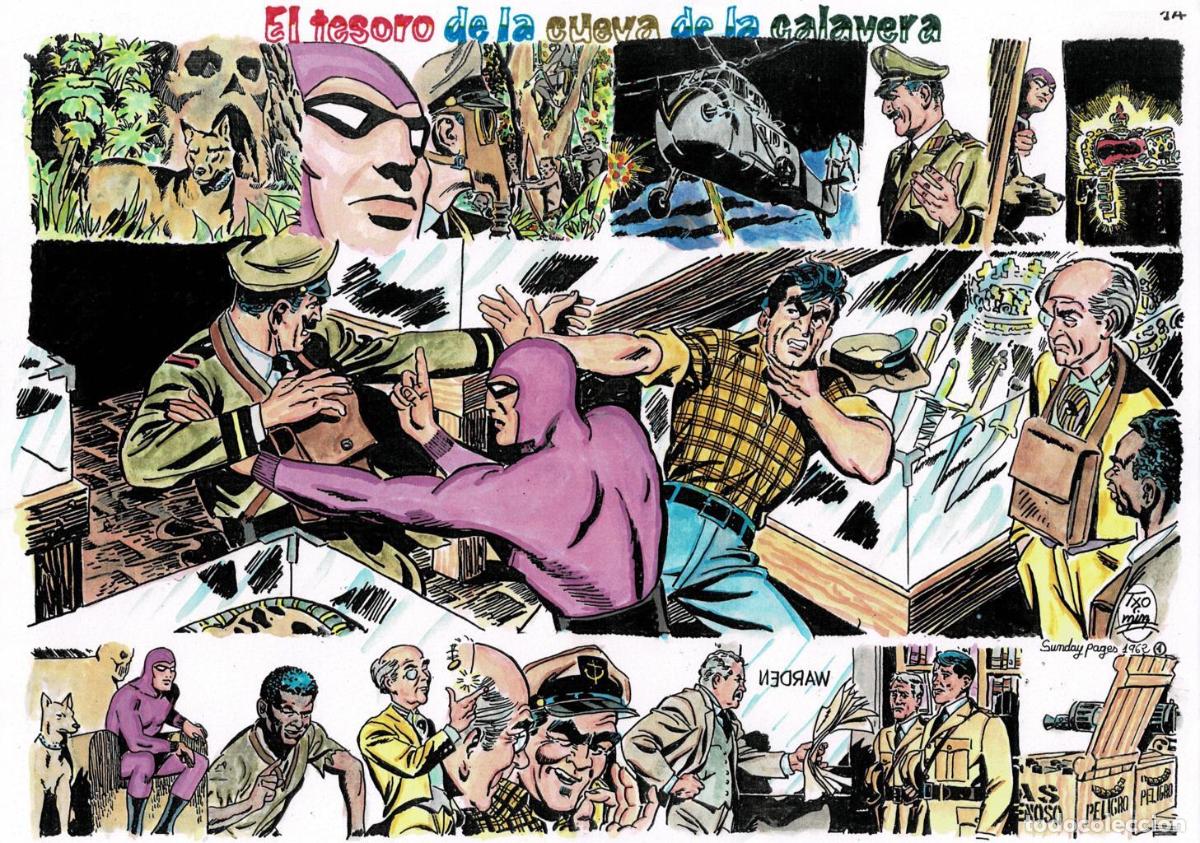 Kino: Poster DIN 4 numero 1517: The Phantom-El Fantasma: version coloreada de El tesoro de la cueva de la