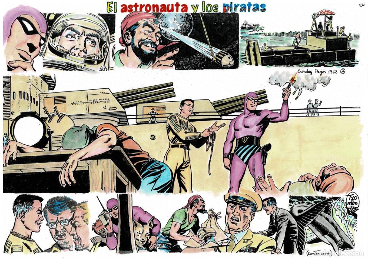 Kino: Poster DIN 4 numero 1518: The Phantom-El Fantasma: version coloreada de El astronauta y los piratas